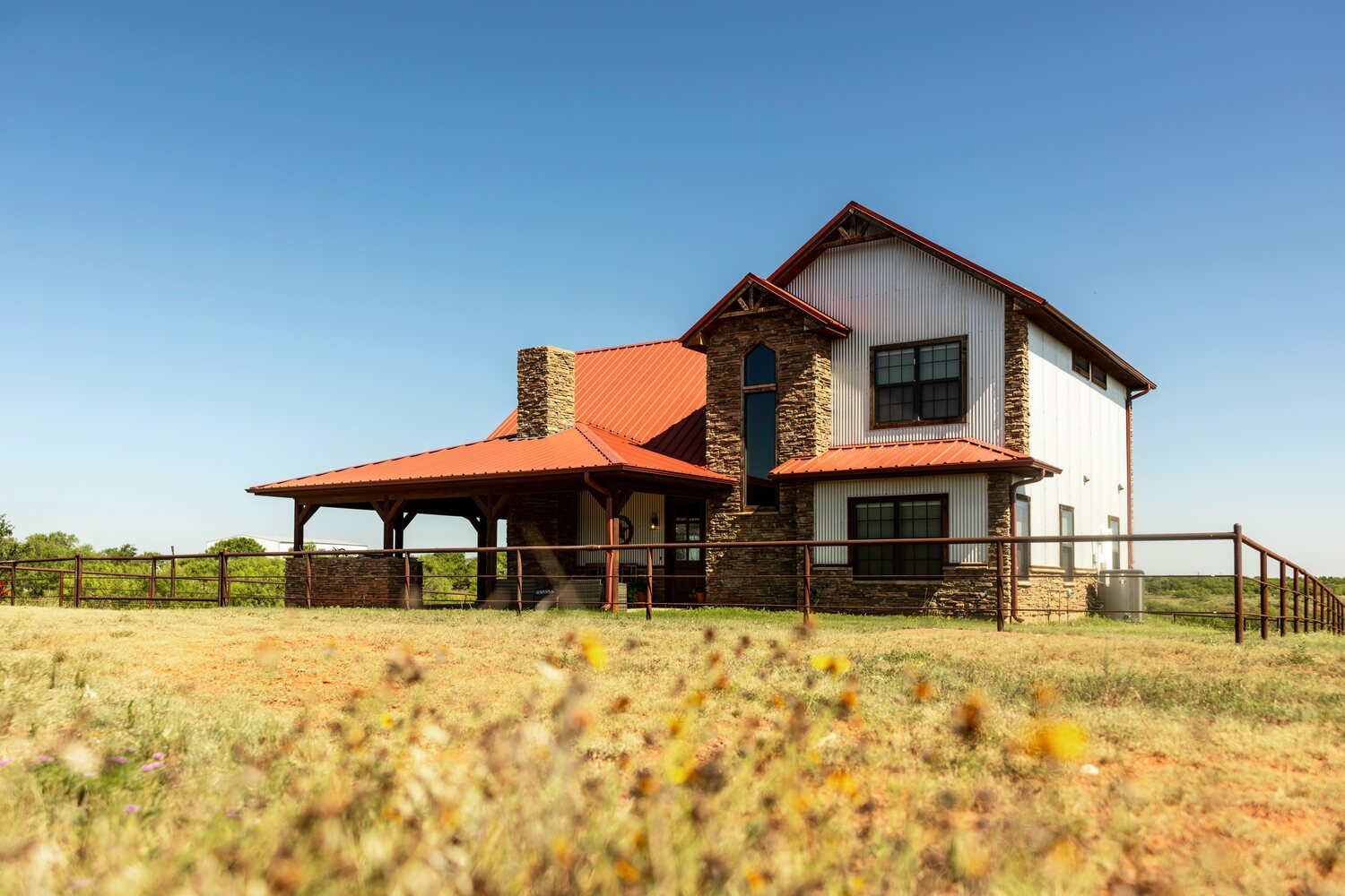 Black Flat Lodge exterior at golden hour
